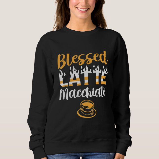 Sudadera Bebedor de cafeína de café Cafetómano Bendito Latt (Anverso)