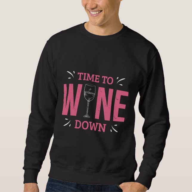 Sudadera Bebedor de vino con equipo de invierno (Anverso)