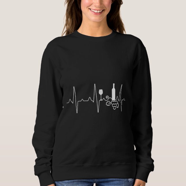 Sudadera Bebedor de vino Ekg Vino (Anverso)
