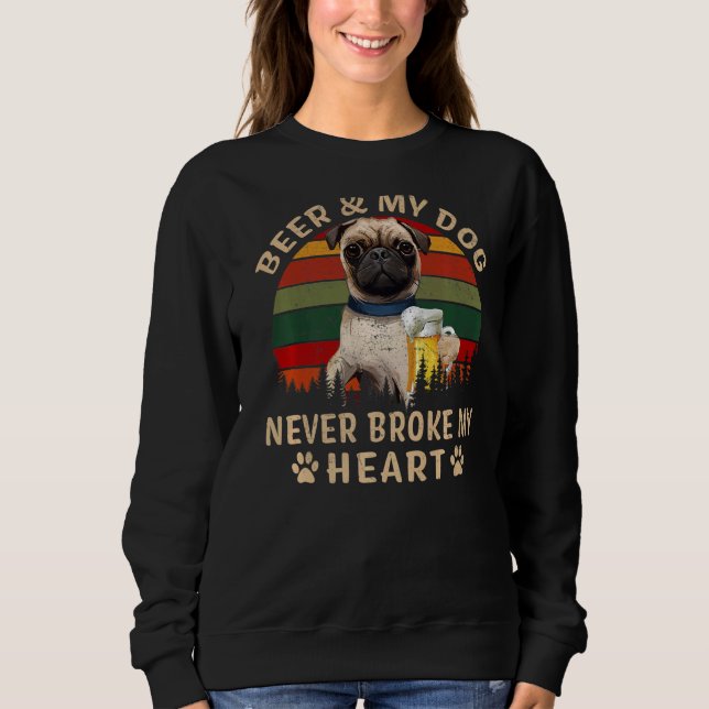 Sudadera Bebedores 365 Cerveza y mi perro de cerdo nunca ro (Anverso)