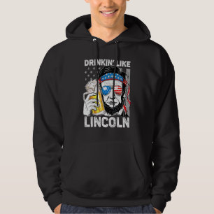 Sudadera Beber Como Lincoln Abraham 4 De Julio Hombres Amer