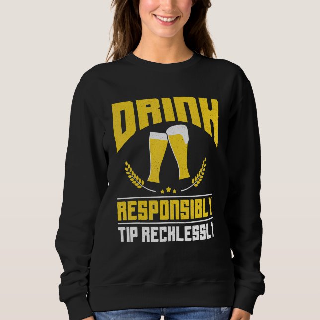 Sudadera Beber de forma responsable Sugerencia Reckless Bar (Anverso)