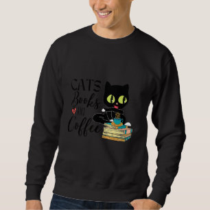 Sudadera Bebida de gato Café bueno Leer libros buenos