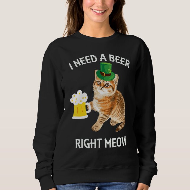 Sudadera Bebida de gato de cerveza irlandés T St Patricks (Anverso)
