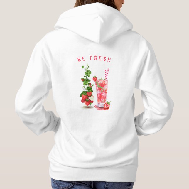 Sudadera Bebida Guay de jugo de fresa fresca - frutas de ve (Reverso)