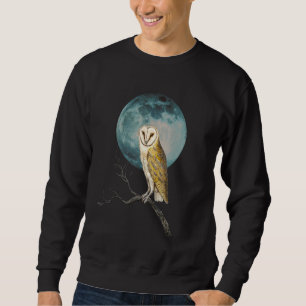 Sudadera Bechuza Lechuza Llena Moon Ilustracion Vintage Bir