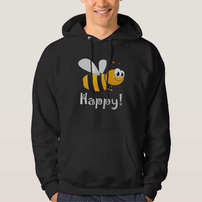Sudadera Bee Happy Mens Womens Kids (Anverso)