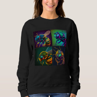 Sudadera Bee Insect Pop Illustration Colorful Animal Women 