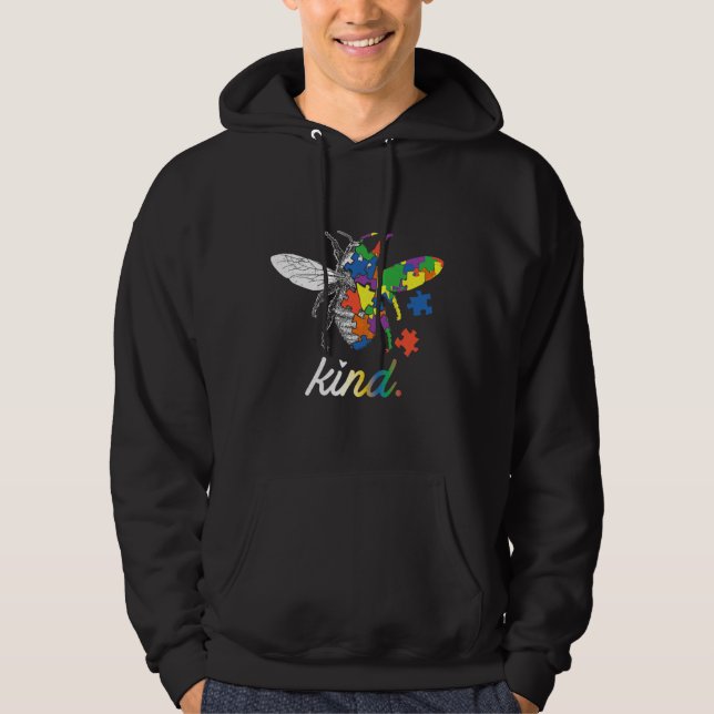 Sudadera Bee Kind Beautism Awareness Tee Puzzle (Anverso)