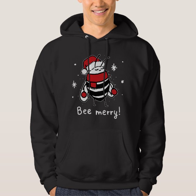 Sudadera Bee Merry Christmas - abeja lleva santa hat Xmas G (Anverso)