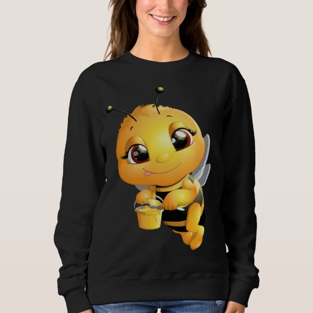 Sudadera Bee with Honey Cute Girls Bee (Anverso)
