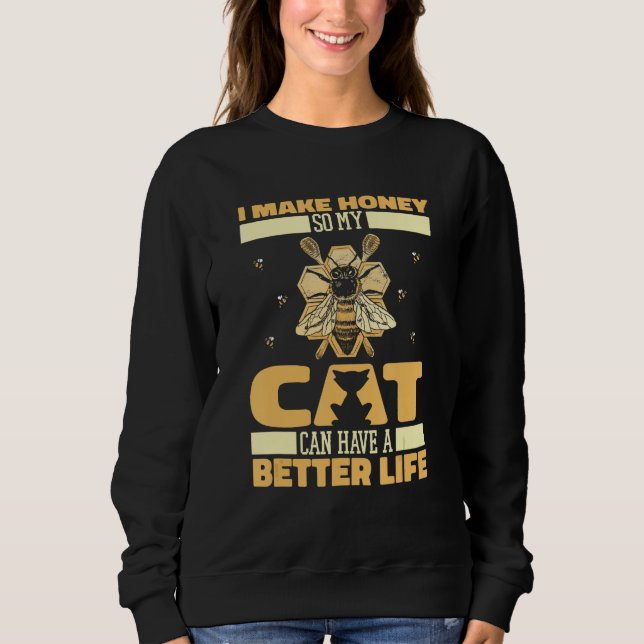 Sudadera Beekeeper Cat Bee Honey  Honeycomb Beekeeping (Anverso)