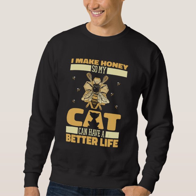 Sudadera Beekeeper Cat Bee Honey  Honeycomb Beekeeping (Anverso)