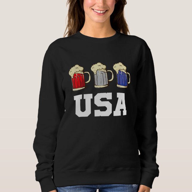 Sudadera Beer 4th of July Matching Family USA  Patriotic (Anverso)
