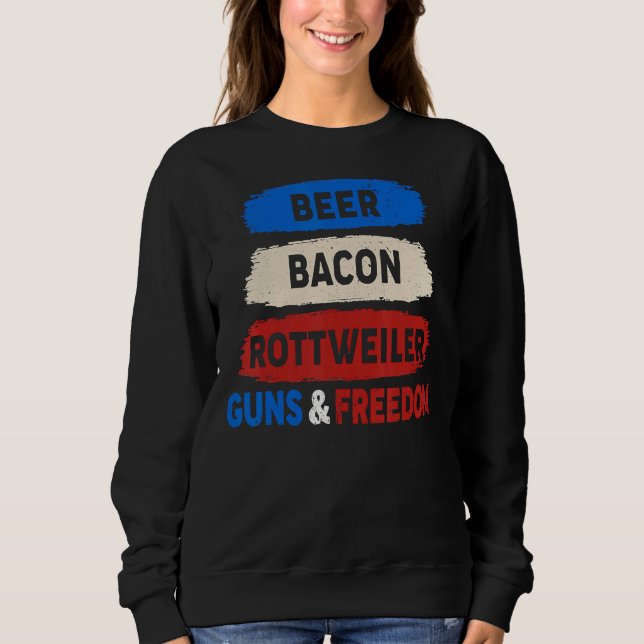 Sudadera Beer Bacon Rottweiler Guns Libertad 4ª (Anverso)