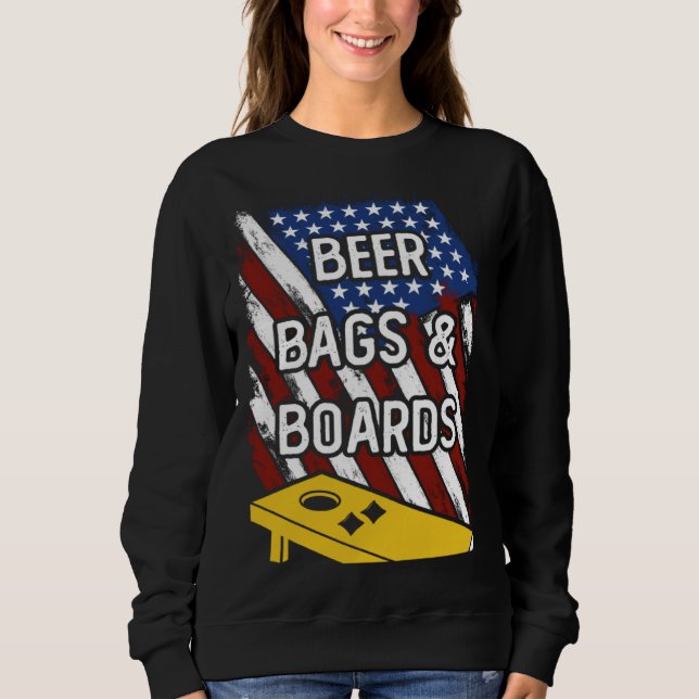 Sudadera Beer Bags And Boards American Cornhole Player USA  (Anverso)