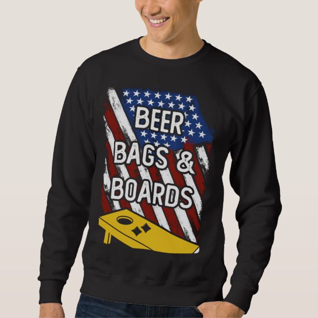 Sudadera Beer Bags And Boards American Cornhole Player USA  (Anverso)