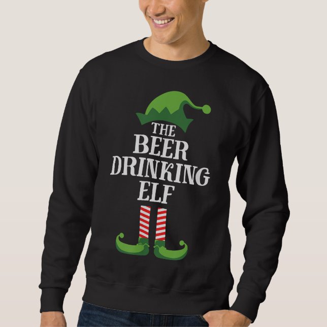 Sudadera Beer Beer Elf Navidades de grupo familiar (Anverso)