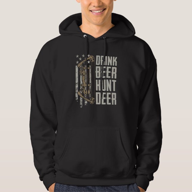 Sudadera Beer Beer Hunt Deer Funny Archery Bow Hunting Dr. (Anverso)