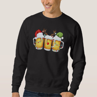 Sudadera Beer Christmas Mug Santa Reinbeer Xmas Tree Lights
