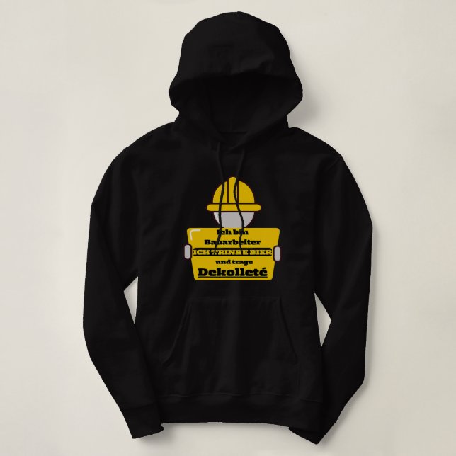 Sudadera Beer Funny Constructor Trabajador Beer Cleav (Diseño del anverso)