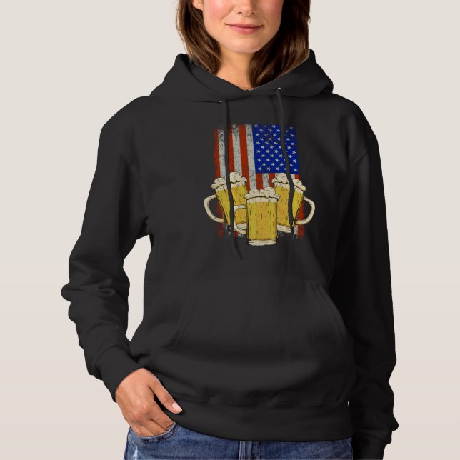 Sudadera Beer Mug American Flag Craft Beer Beer  Brewer (Anverso)