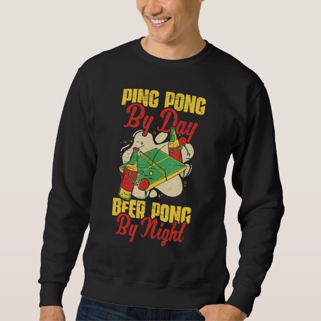 Sudadera Beer Pong By Night Table Tennis Player (Anverso)