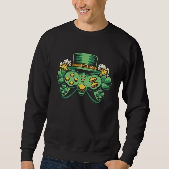 Sudadera Beer St Patricks Day Gaming Hat Men Gamer (Anverso)