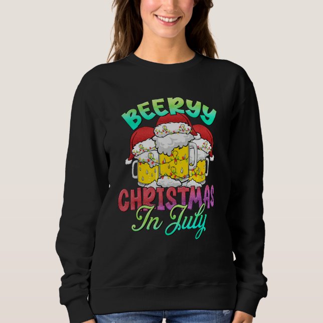 Sudadera Beery Christmas In July Summer Beach Vacation (Anverso)