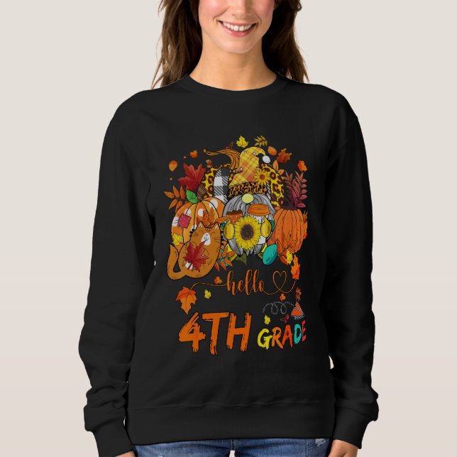 Sudadera Beginning Of Autumn Fall Teacher Sunflower Hello 4 (Anverso)