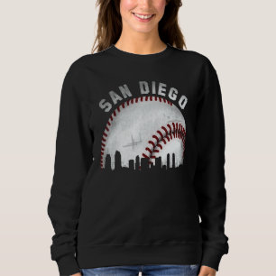 Sudadera Béisbol Ciudad Silueta de San Diego Antiguo