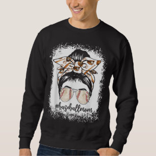 Sudadera Béisbol con sangre de madre de béisbol Messy Bun