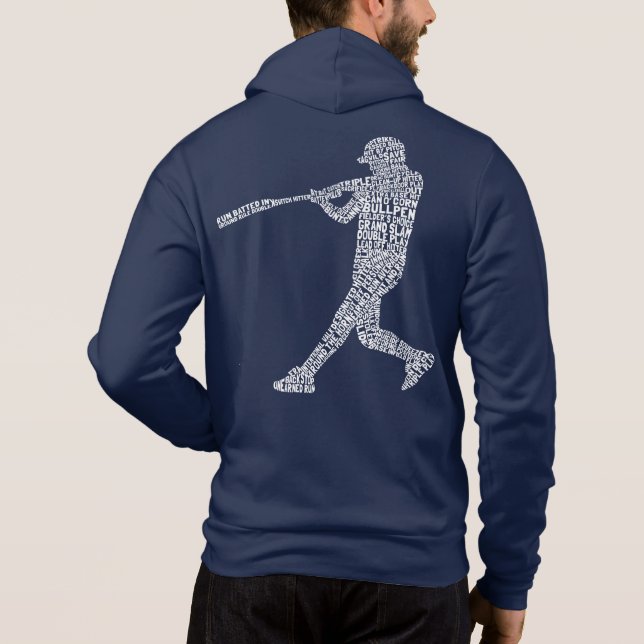 Sudadera Béisbol Jugador de Softbol Word Art Wordle (Reverso)