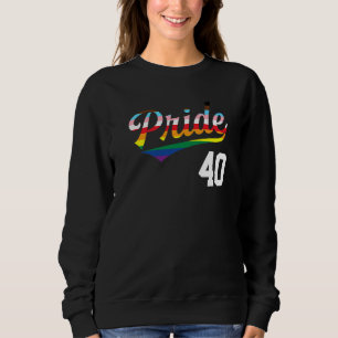 Sudadera Béisbol Número 40 Orgullo Gay Inclusivo Arcoíris F