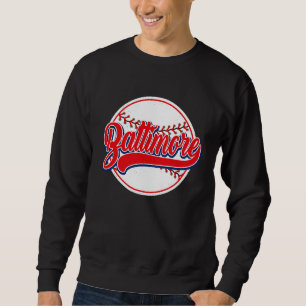 Sudadera Béisbol Vintage Baltimore Cityscape Para Hombres M