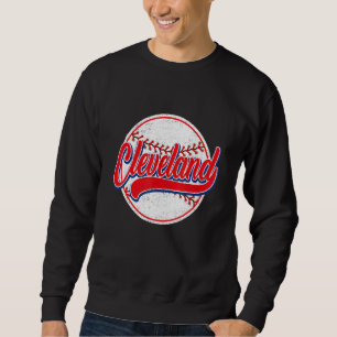 Sudadera Béisbol Vintage Cleveland Cityscape Para Hombres M