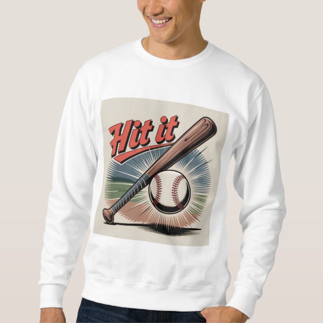 Sudadera Béisbol vintage "Hit It" Deportes retro (Anverso)