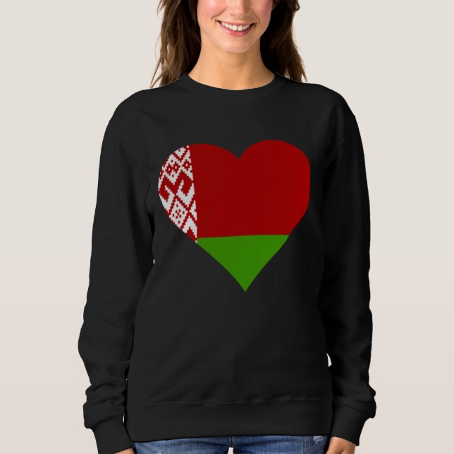 Sudadera Belarus Flag Heart Belarus Gifts Love Belarus (Anverso)