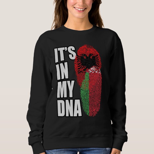 Sudadera Belarusian And Albanian Mix DNA Flag Heritage (Anverso)