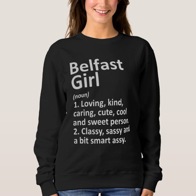 Sudadera Belfast Chica Me Maine Funny Raots en la ciudad (Anverso)
