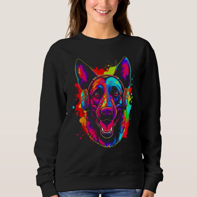 Sudadera Belgian Malinois Dog DJ Festival (Anverso)
