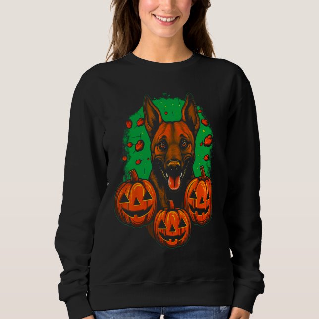 Sudadera Belgian Malinois Dog Halloween Pumpkin (Anverso)