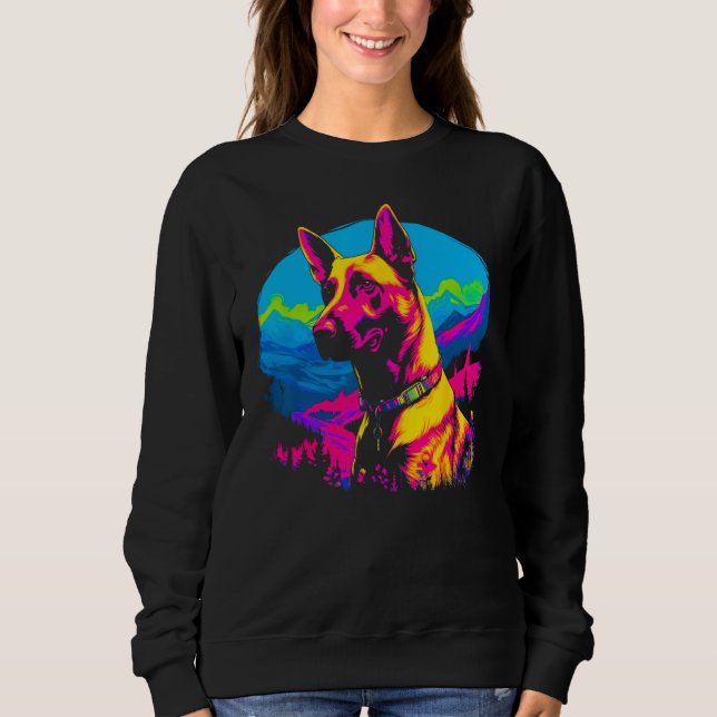 Sudadera Belgian Malinois Dog Pop Art (Anverso)