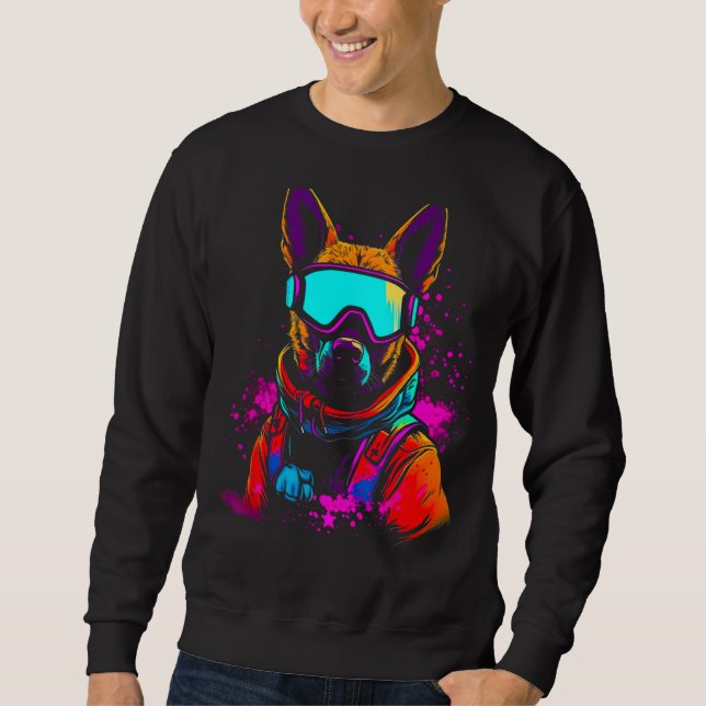 Sudadera Belgian Malinois Dog Winter Snowboard (Anverso)