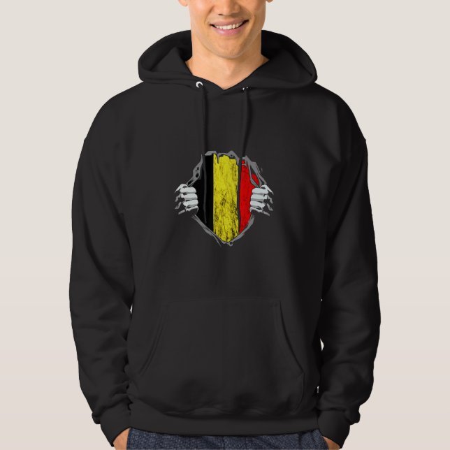 Sudadera Bélgica Chest Bandera Belga Belgique Pride (Anverso)