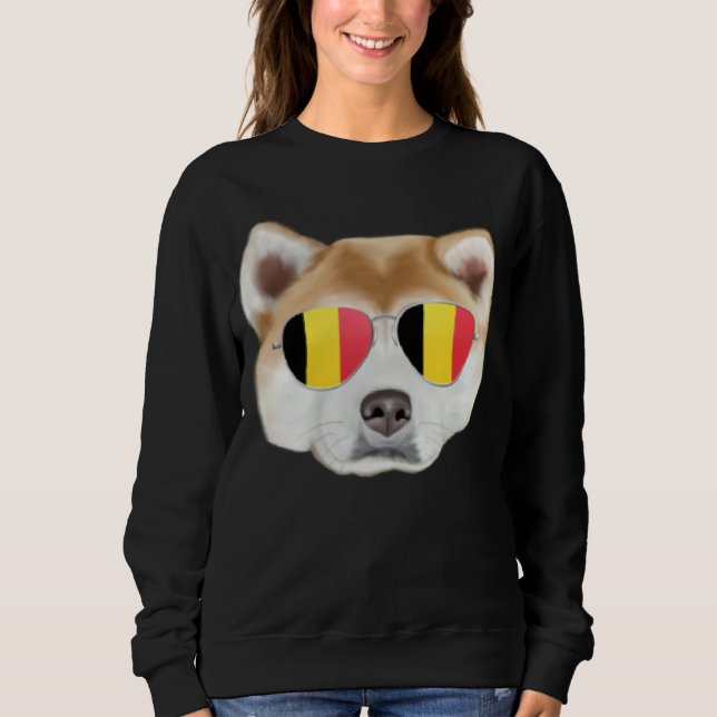 Sudadera Belgium Flag Akita Dog Belgium Pocket (Anverso)