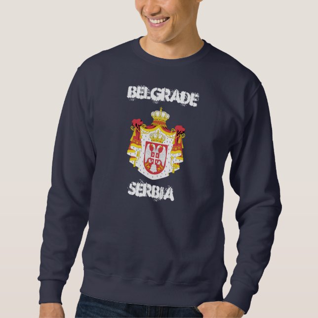 Sudadera Belgrado, Serbia con escudo de armas (Anverso)