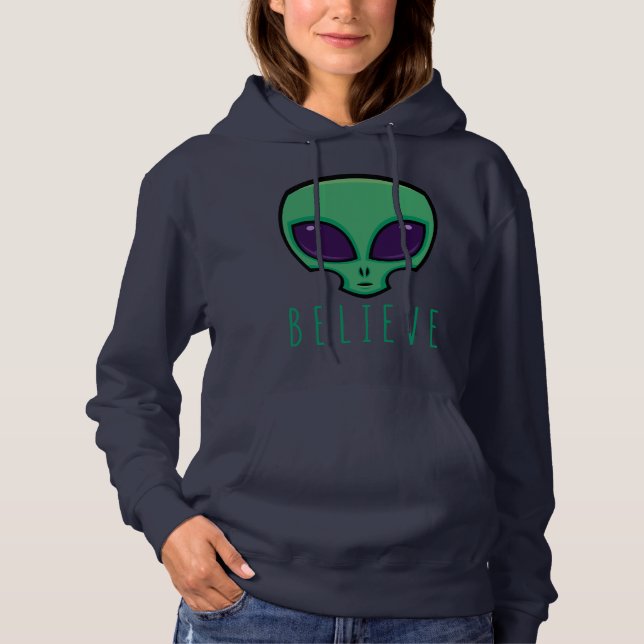 Sudadera Believe Alien Head (Anverso)