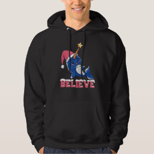 Sudadera Believe Narwhal Christmas Snow Fairy Lights