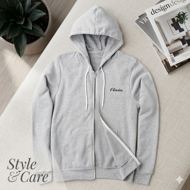 Sudadera Bella Canvas Zip Hoodie with Custom Name (Bella Canvas Zip Hoodie with Custom Name)